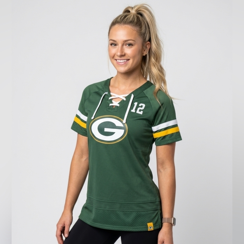 FANATICS GREEN BAY PACKER WOMAN'S Green JERSEY shirt Sz M